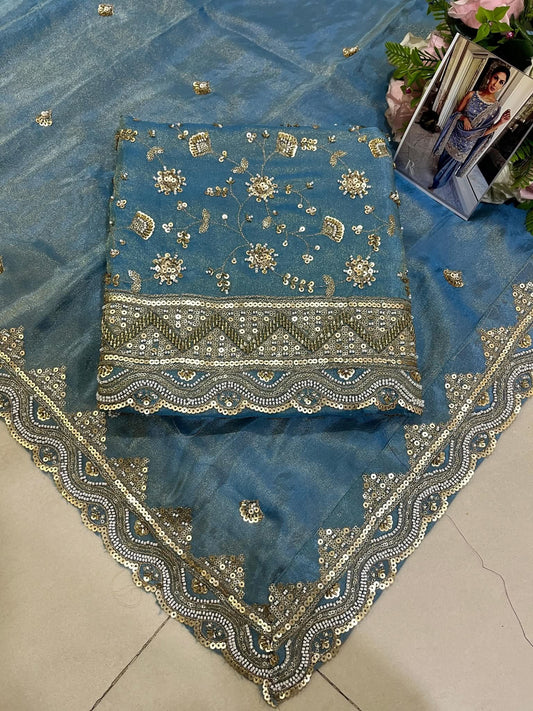 Premium Embroidered Punjabi Suit Fabric