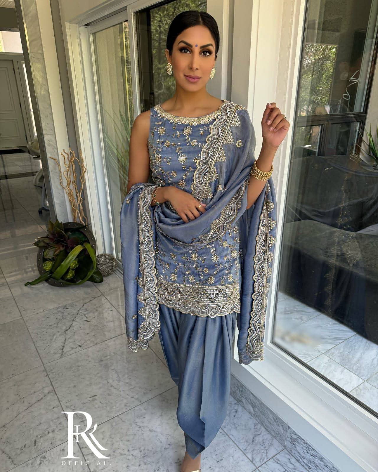 Premium Embroidered Punjabi Suit Fabric